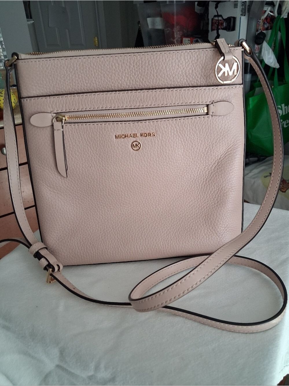 Michael Kors Pebbled Leather Crossbody in Light Blush
